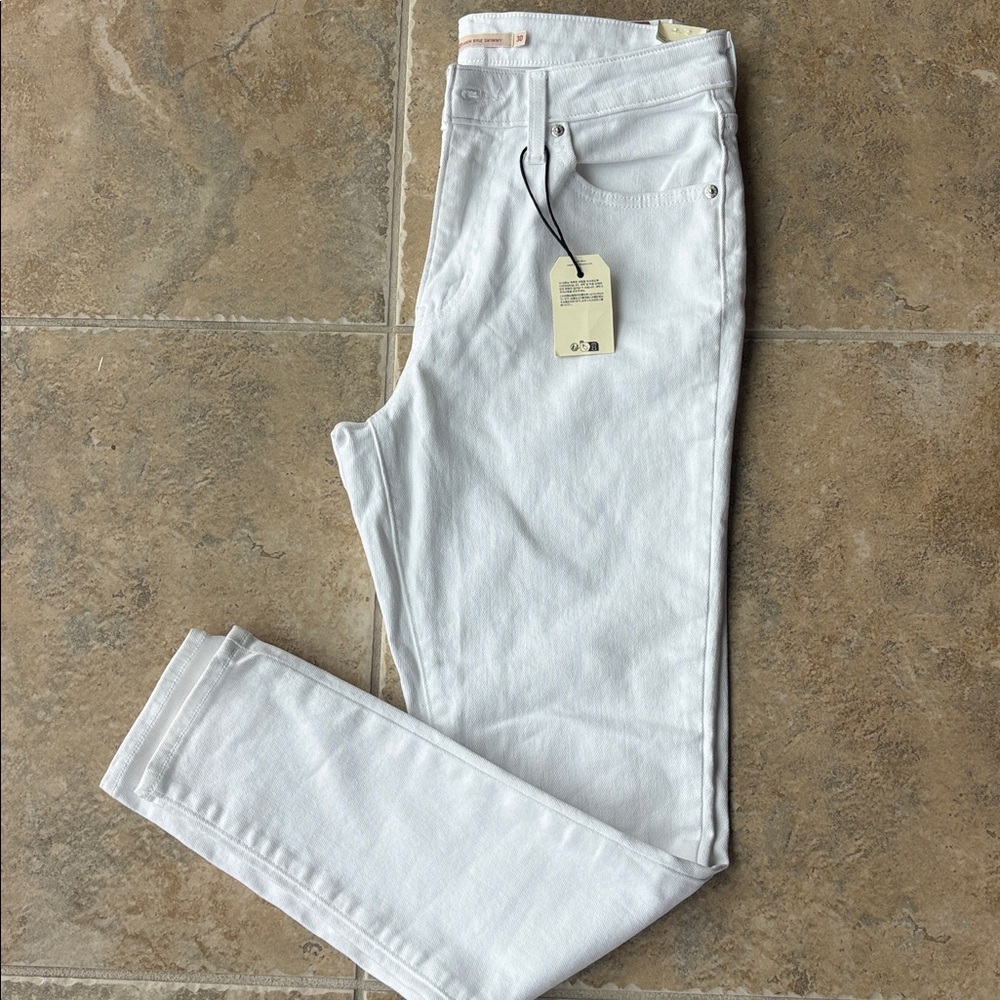 Levi's 721 high rise skinny white jeans pants size 30 x 30 $90 new - Picture 5 of 14